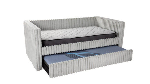Hailey Gray Fabric Twin Over Twin Day Bed With Trundle
