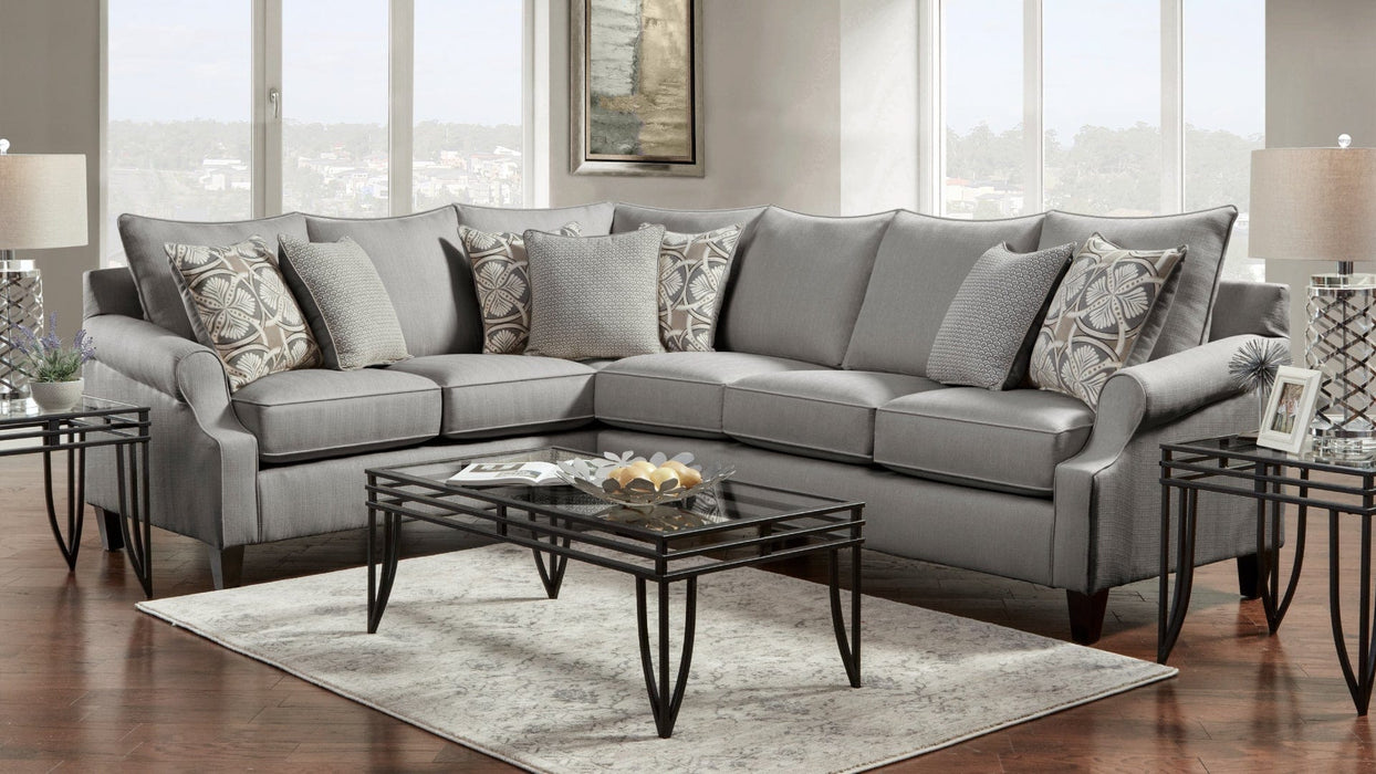Havenwood Gray Polyester Sectional Sofa