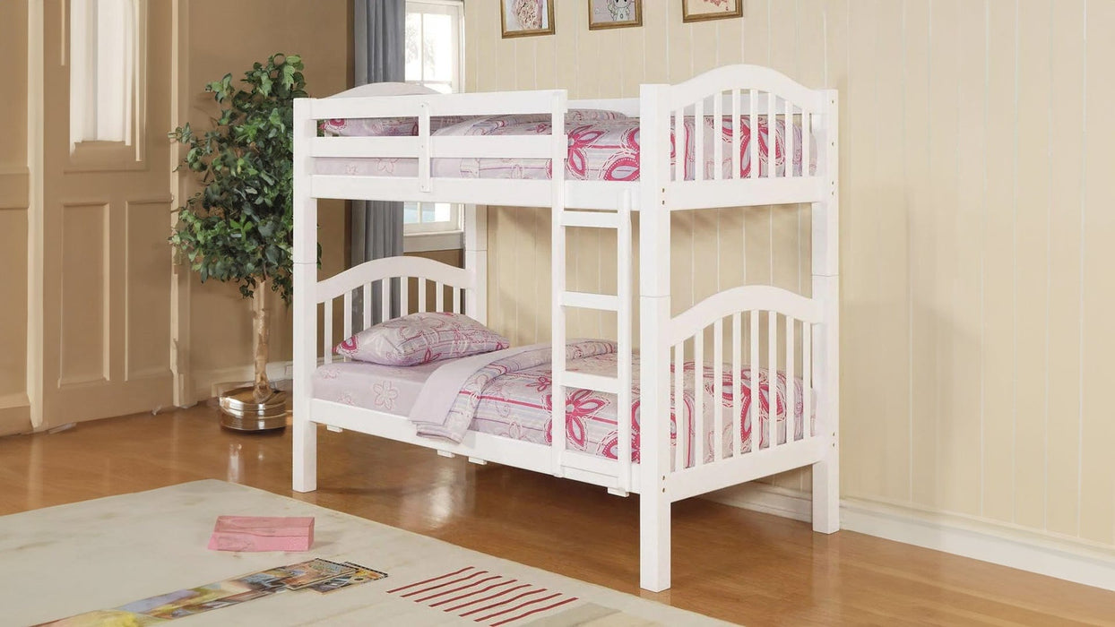 Heartland White Wood Twin Bunk Bed