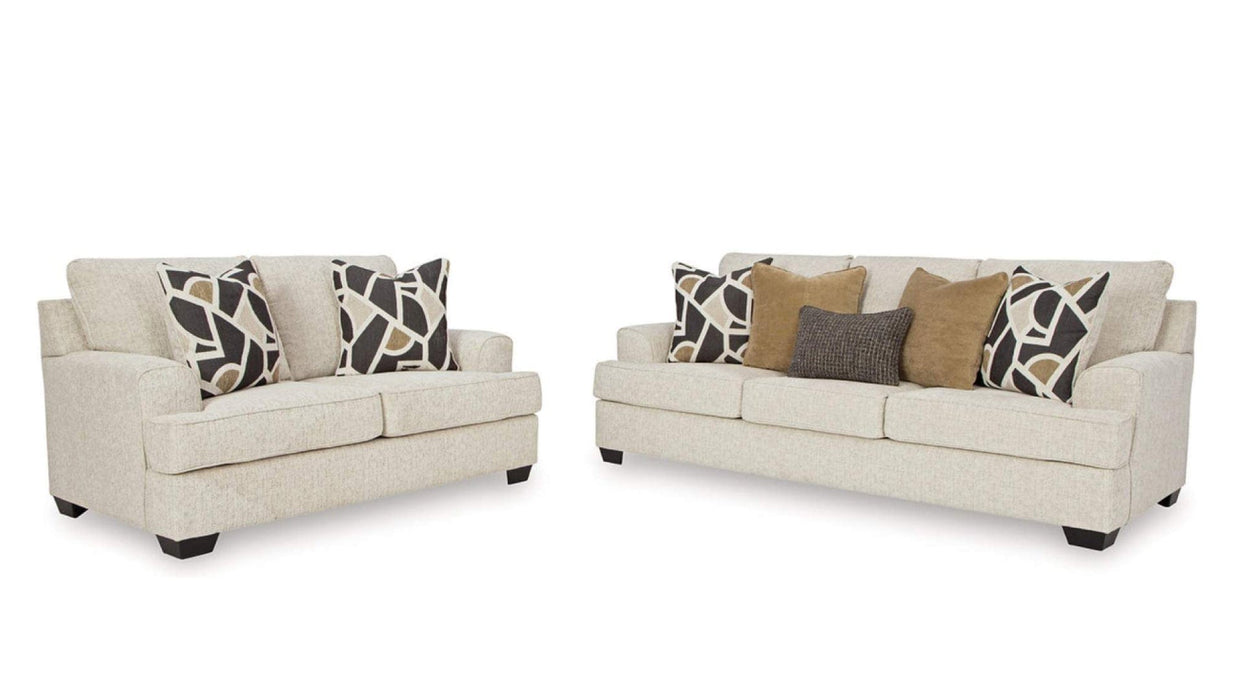 Heathcort Brown Fabric Sofa & Loveseat Set