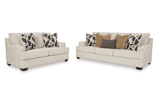 Heathcort Brown Fabric Sofa & Loveseat Set