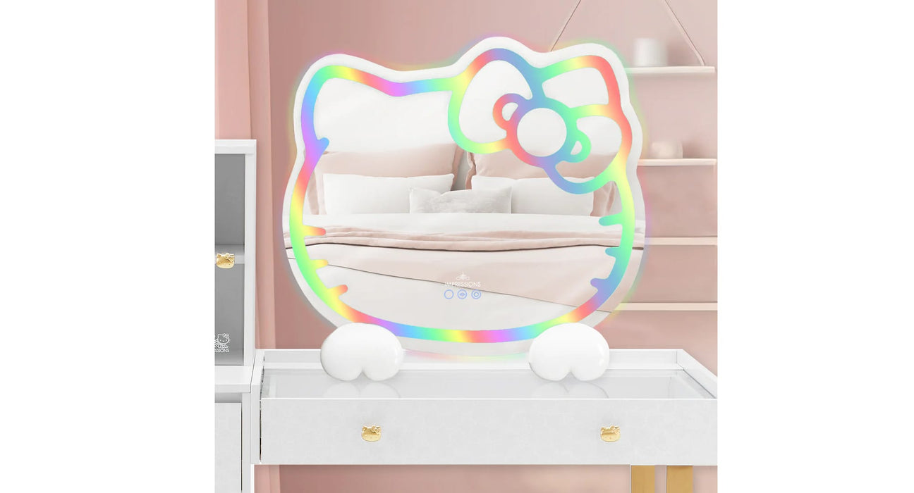Hello Kitty White Metal & Plastic Vanity Mirror