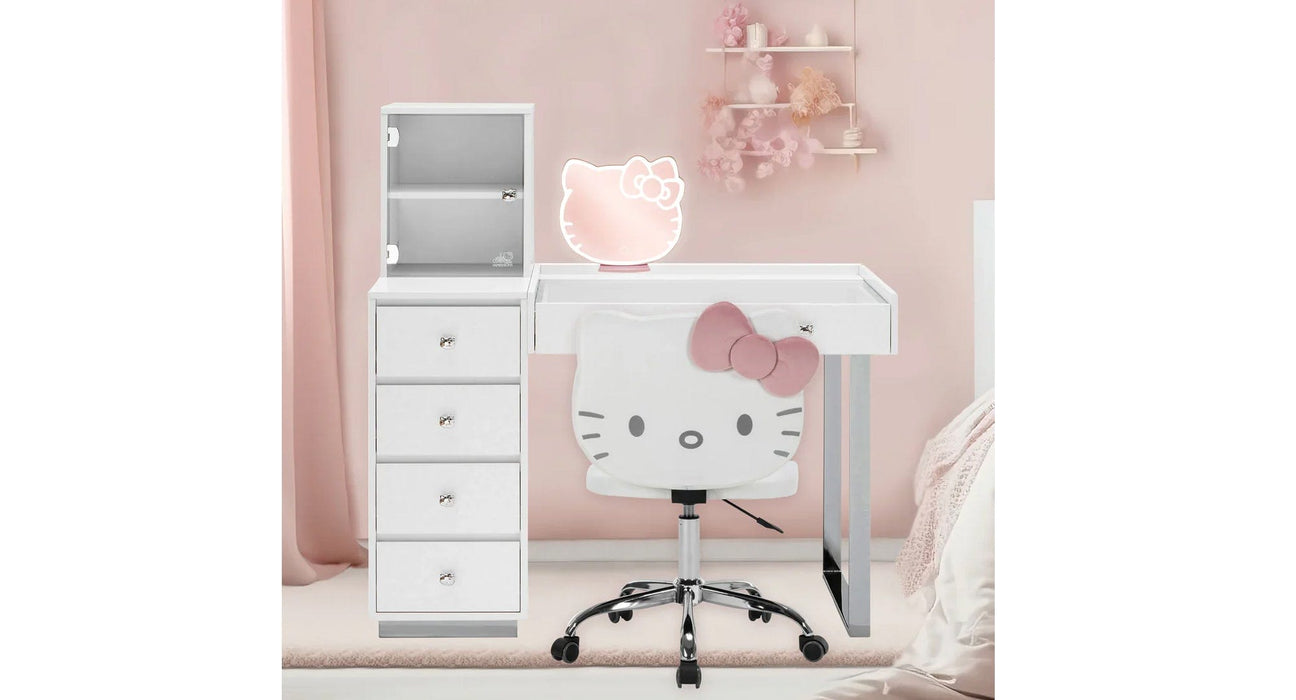 Hello Desk Hello Kitty White Wood Vanity Desk — Casa Linda Furniture