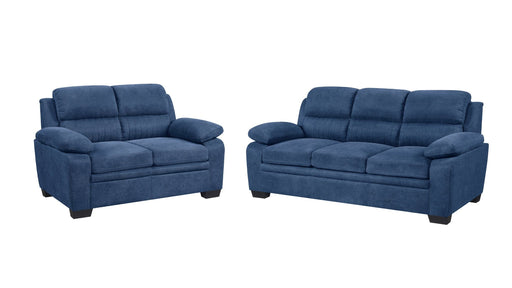 Holleman Blue Fabric Sofa & Loveseat Set