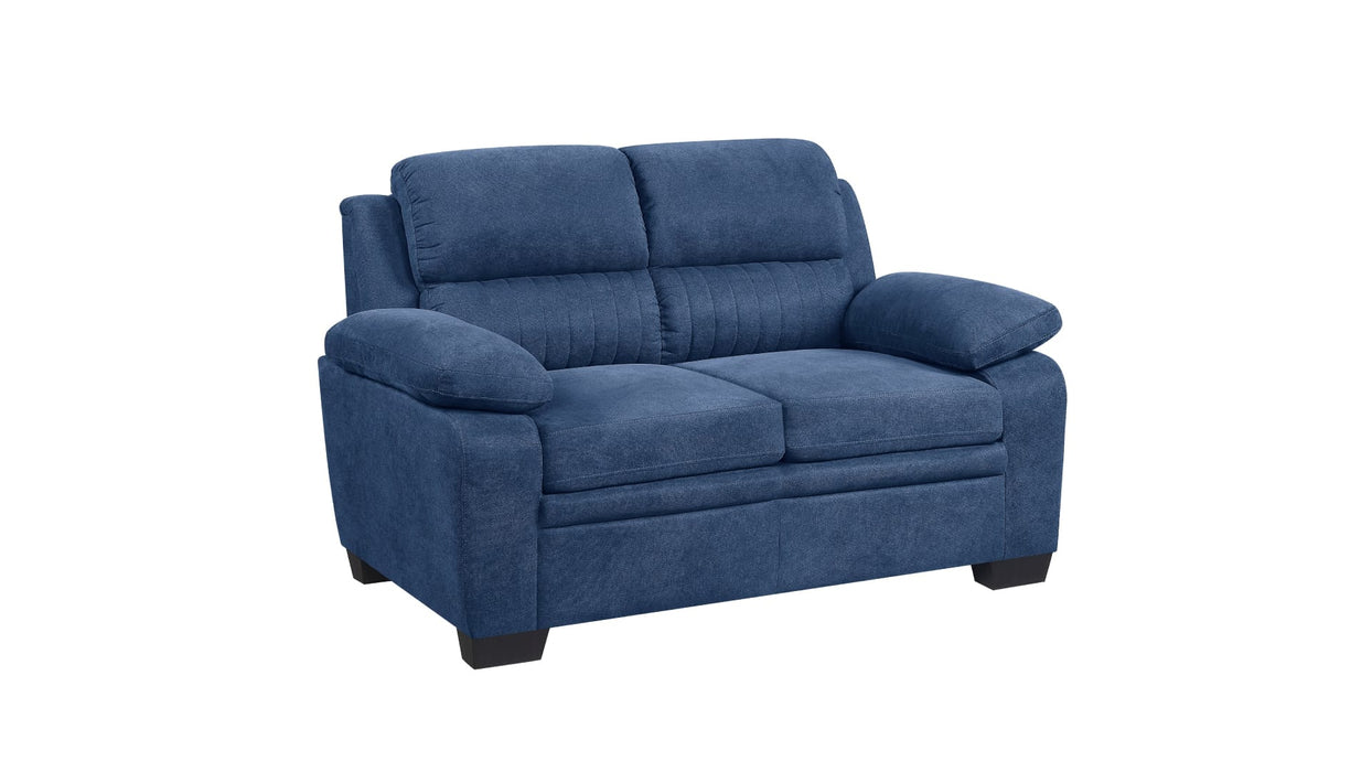 Holleman Blue Fabric Sofa & Loveseat Set