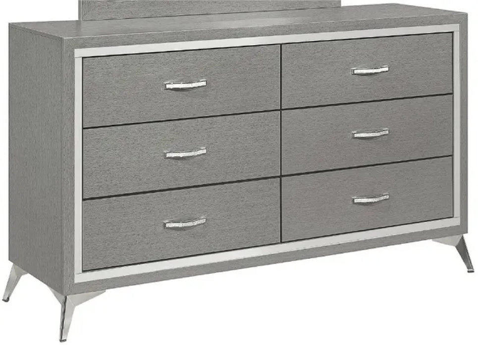 Huxley Gray Wood And Upholstered California King Bedroom Set
