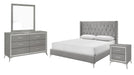 Huxley Gray Wood And Upholstered California King Bedroom Set