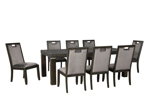 Hyndell Gray Wood Standard Height 7pc Dining Table & Chair Set