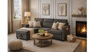 Ivy Gray Velvet Sectional Sofa
