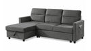 Ivy Gray Velvet Sectional Sofa