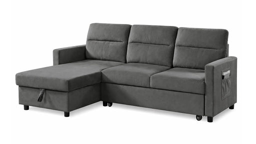 Ivy Gray Velvet Sectional Sofa