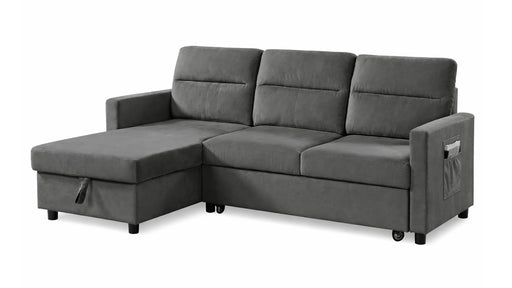 Ivy Gray Velvet Sectional Sofa