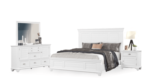 Jamestown White Wood Queen Bedroom Set