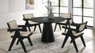 Jasper Black Wood And Upholstered Standard Height 5pc Dining Table &