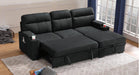 Kaden Black Microfiber Sectional Sleeper Sofa