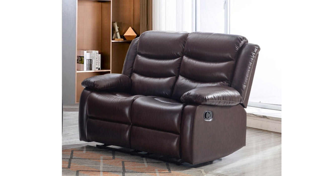 Kaiser Brown Faux Leather Recliner Sofa & Loveseat Set