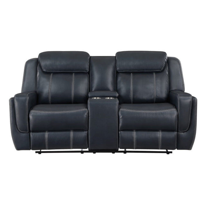 Kazar Black Faux Leather Reclining Sofa And Loveseat Set
