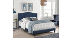 Kiley Blue Wood And Upholstered Queen Bed