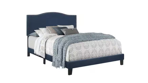 Kiley Blue Wood And Upholstered Queen Bed