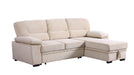 Kipling Beige Velvet Sectional Sofa