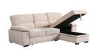 Kipling Beige Velvet Sectional Sofa