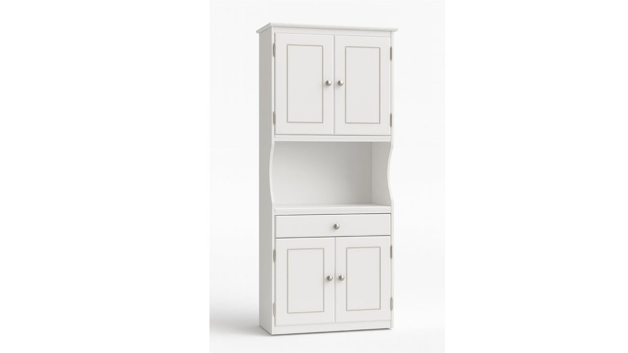 Kitchen White Wood Storage Cabinet