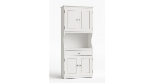 Kitchen White Wood Storage Cabinet