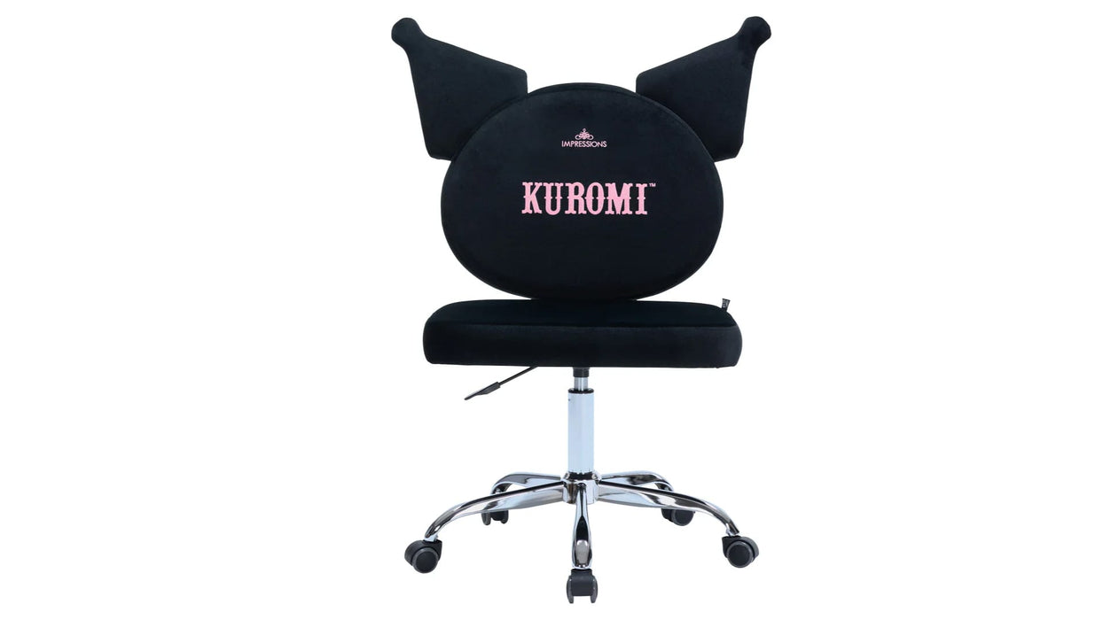 Kuromi Black Metal And Upholstered Vanity Stool