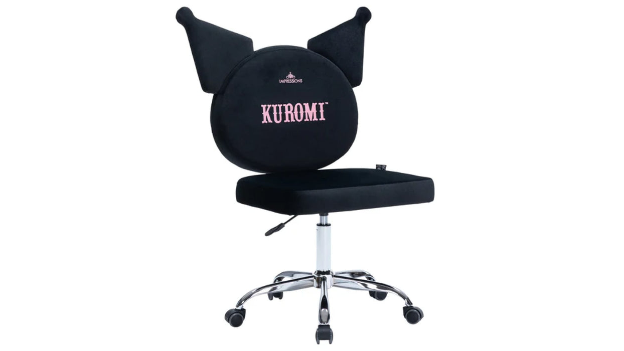 Kuromi Black Metal And Upholstered Vanity Stool