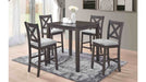 Lago Gray Wood And Upholstered Counter Height 5pc Dining Table & Chai