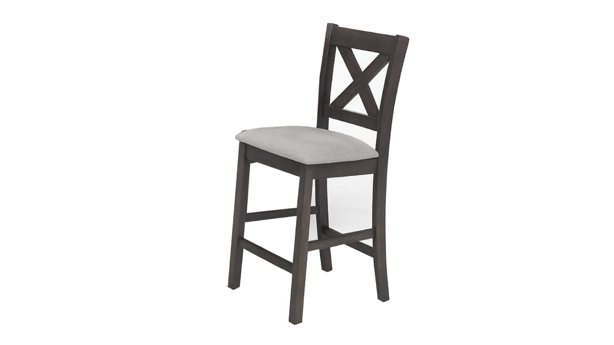 Lago Gray Wood And Upholstered Counter Height 5pc Dining Table & Chai
