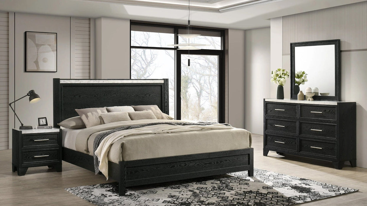 Lamar Black Wood Queen Bedroom Set