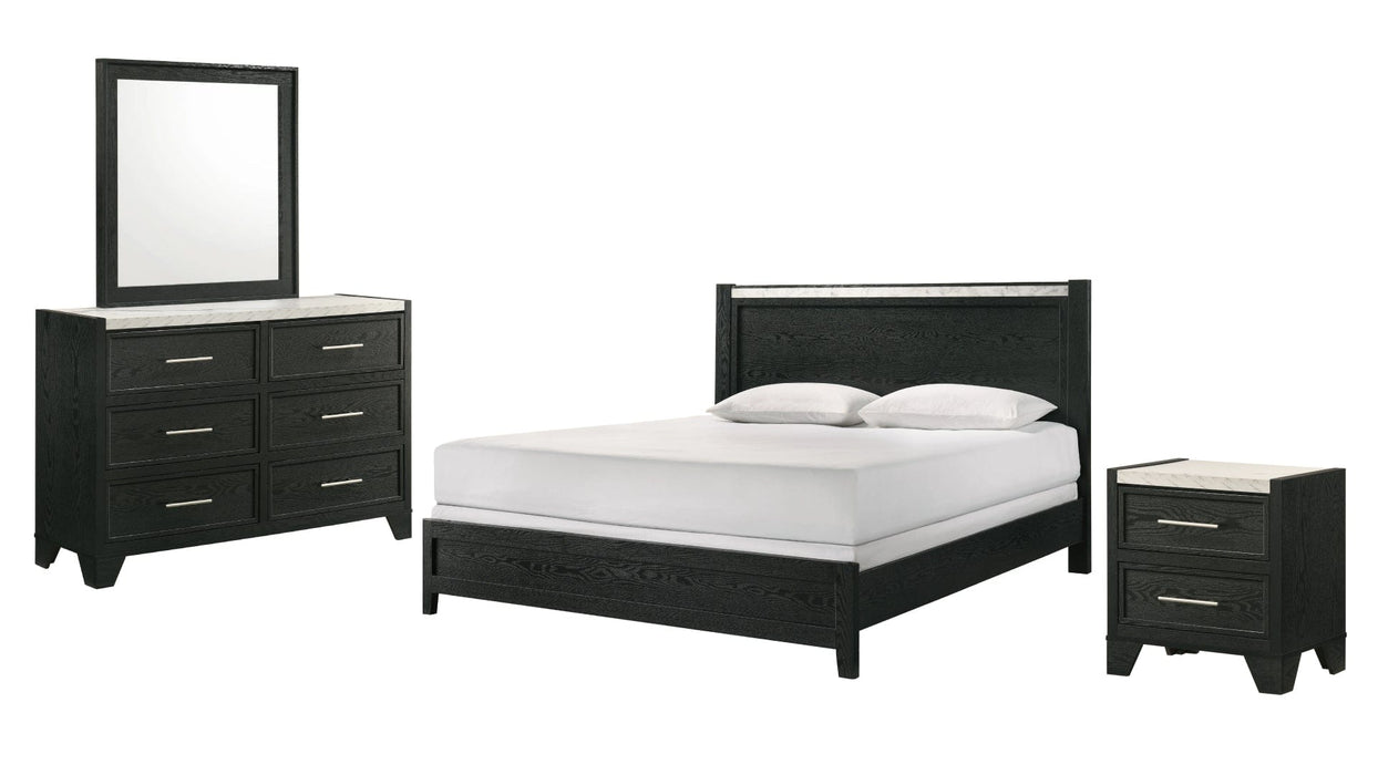 Lamar Black Wood Queen Bedroom Set