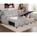 Light Gray Gray Fabric Sectional Sleeper Sofa