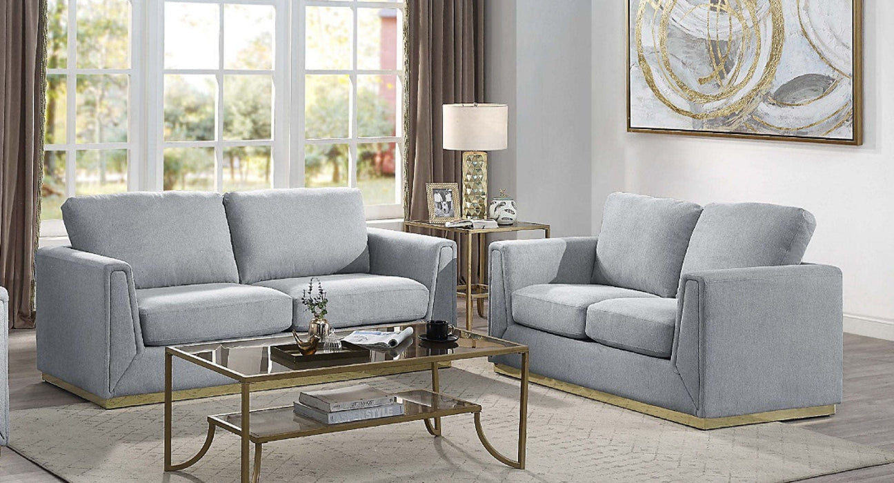 Light Linen Gray Linen Blend Sofa & Loveseat Set