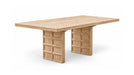Lindsay Beige Wood And Upholstered Standard Height 7pc Dining Table &