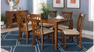 Linon Brown Wood And Upholstered Standard Height 7pc Dining Table & C