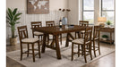 Littlefield Brown Wood And Upholstered Counter Height 7pc Dining Tabl