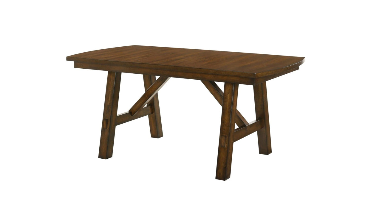 Littlefield Brown Wood And Upholstered Counter Height 7pc Dining Tabl