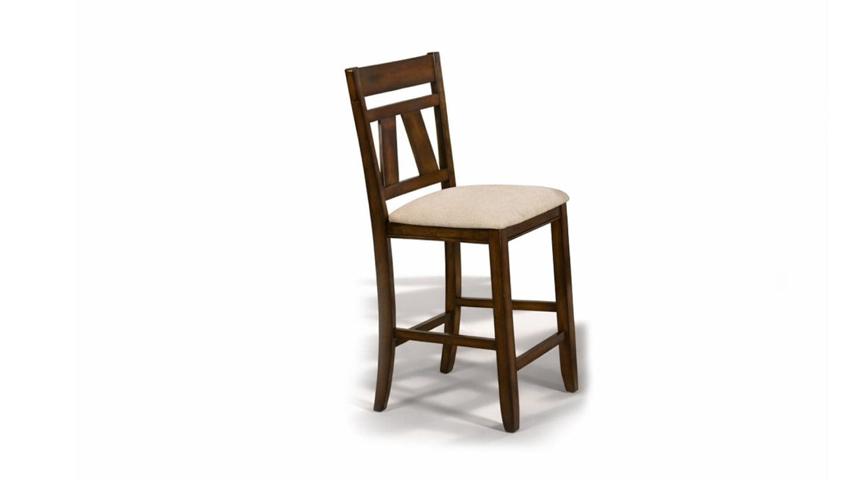 Littlefield Brown Wood And Upholstered Counter Height 7pc Dining Tabl