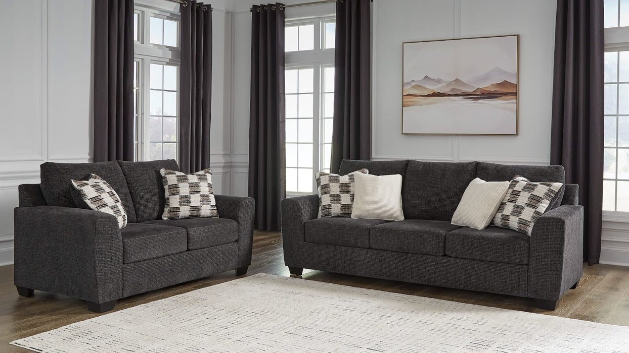 Loreo Gray Fabric Sofa & Loveseat Set