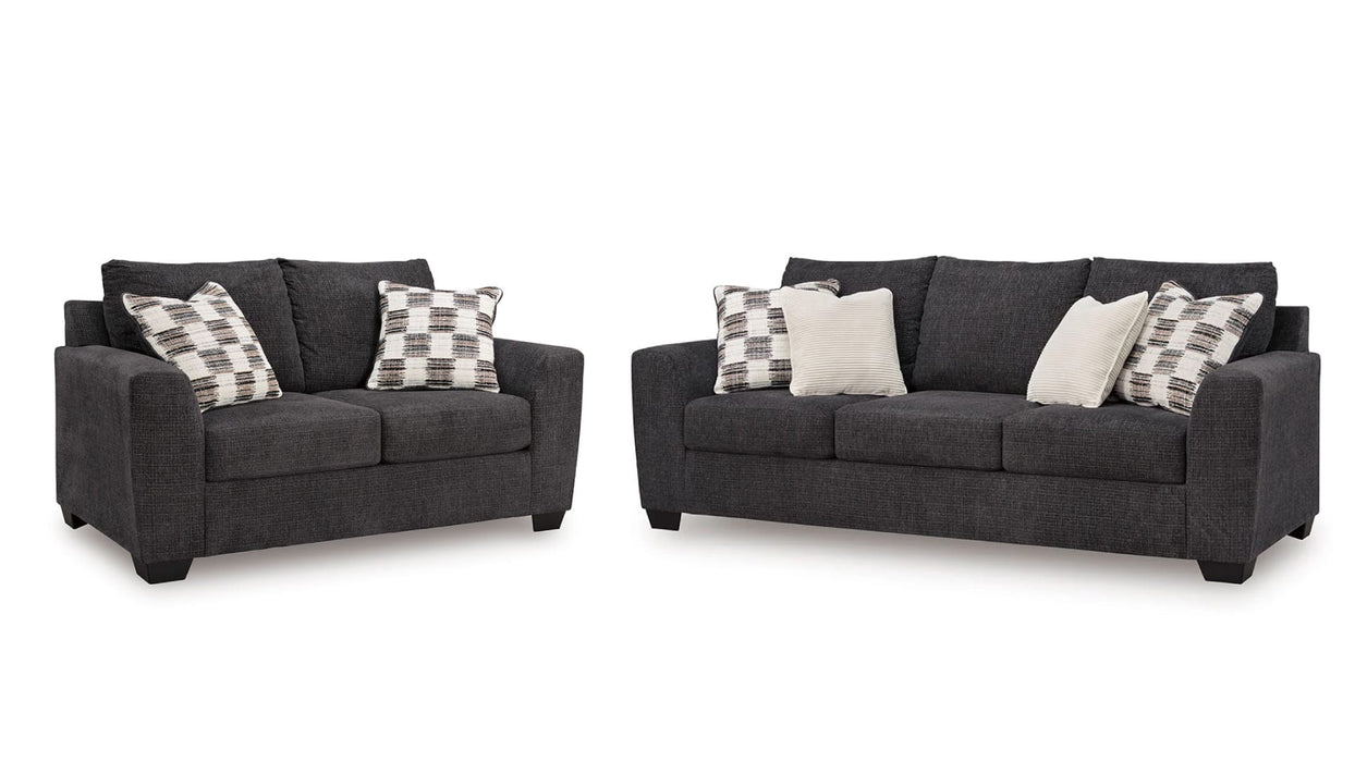 Loreo Gray Fabric Sofa & Loveseat Set