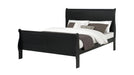 Louis Philippe Black Wood Full Bedroom Set