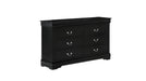 Louis Philippe Black Wood Full Bedroom Set
