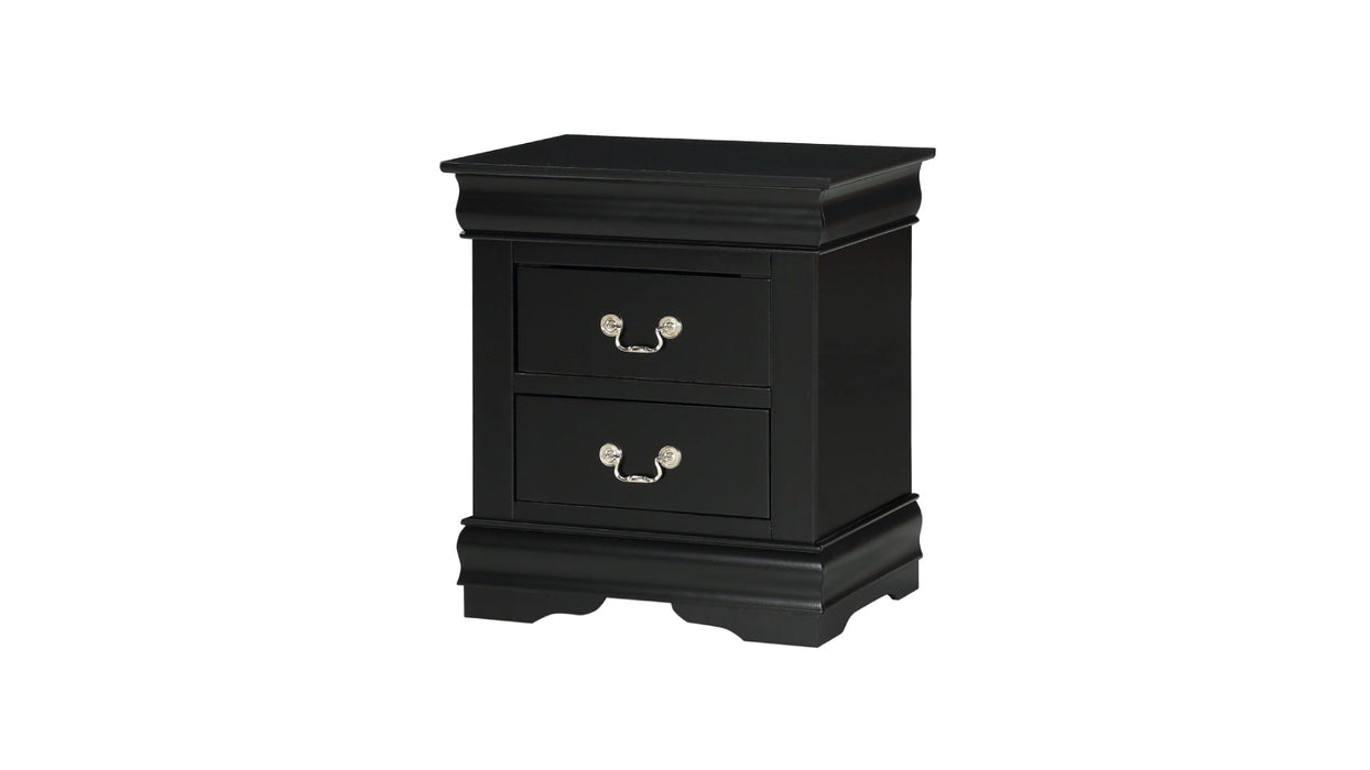 Louis Philippe Black Wood Queen Bedroom Set