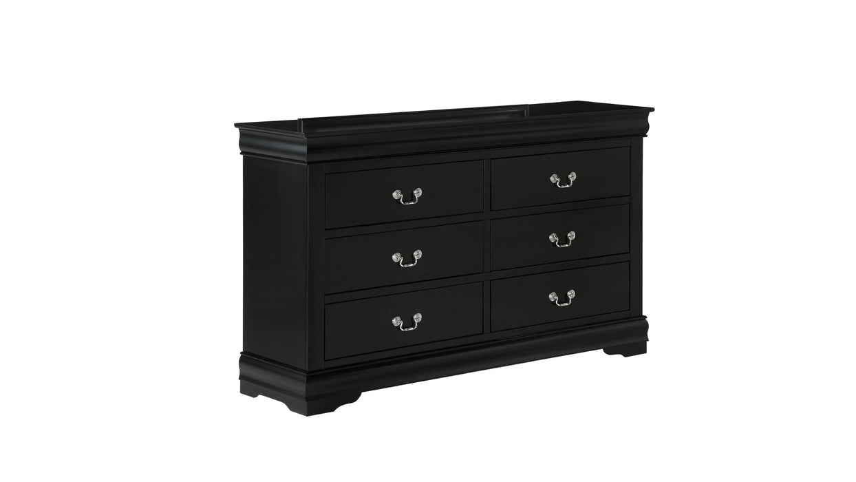 Louis Philippe Black Wood Queen Bedroom Set