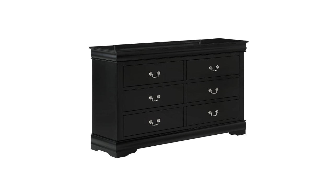 Louis Philippe Black Wood Queen Bedroom Set