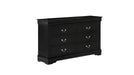 Louis Philippe Black Wood Queen Bedroom Set