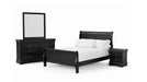 Louis Philippe Black Wood Queen Bedroom Set