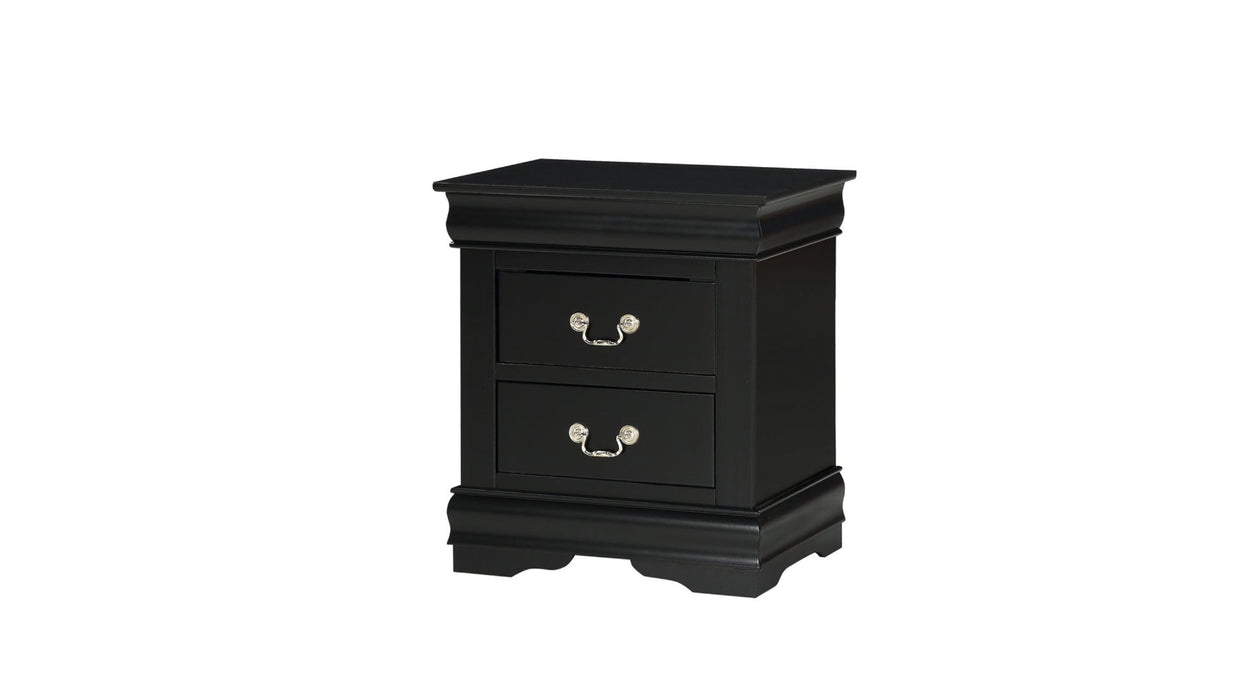 Louis Philippe Black Wood Twin Bedroom Set